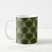 Crickets Art Déco - Mug de café vert Olive foncé (Gauche)