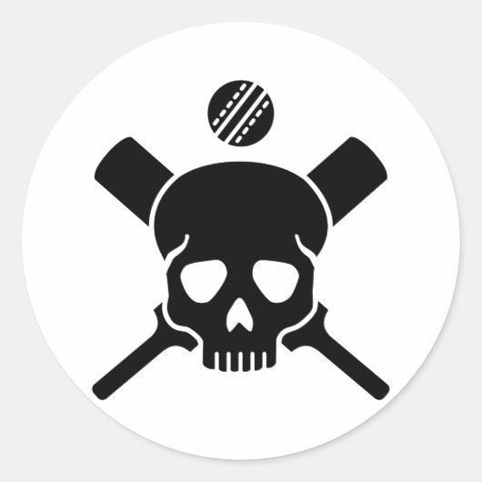 Cricketschedel Ronde Sticker (Voorkant)