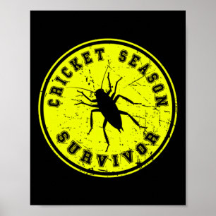 Cricketseizoen Overlevende Zwarte Veldcricket inva Poster