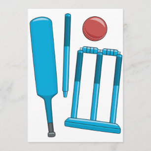 Cricketset-uitnodigingen Kaart