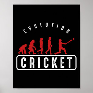 Cricketspeler Atleten Sportcoach Evolutie Van Poster