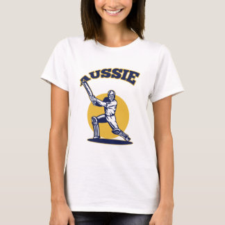 cricketspeler batsman Australia retro T-shirt