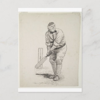  cricketspeler briefkaart