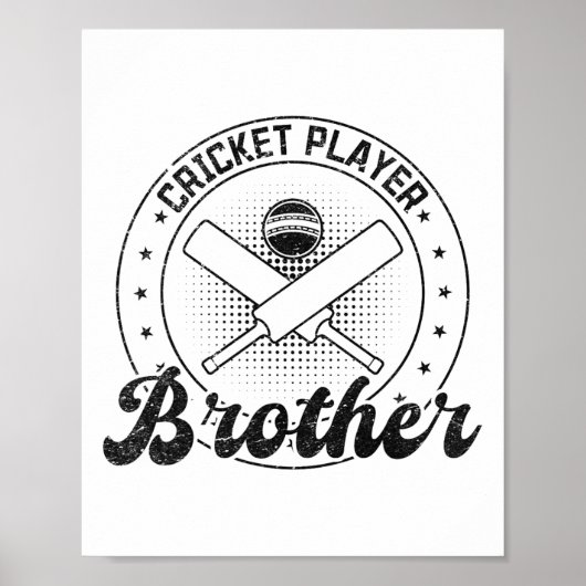 Cricketspeler Broer  Poster (Voorkant)