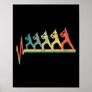 Cricketspeler Cadeau Cricketspeler Hartslag Poster