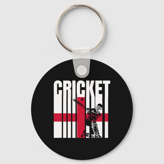 Cricketspeler Engelse vlag Sleutelhanger (Voorkant)