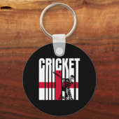 Cricketspeler Engelse vlag Sleutelhanger (Voorkant)