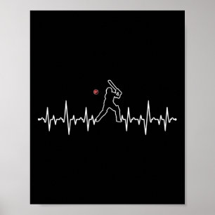Cricketspeler Hartslag Crickethulp Poster