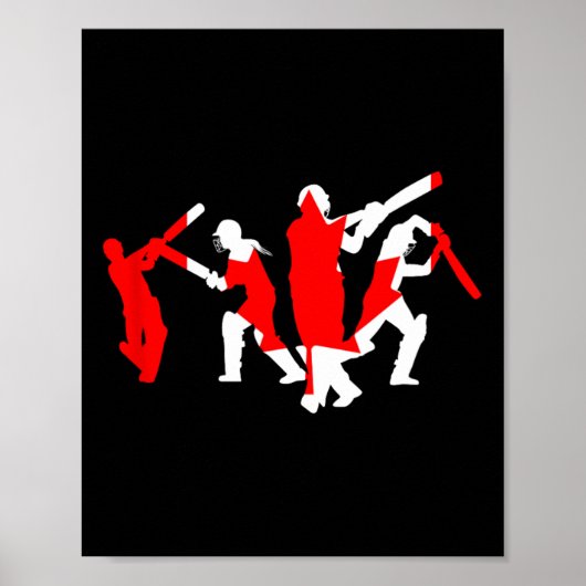 Cricketspeler ontwerp  poster (Voorkant)