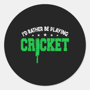 Cricketspeler trainen Cricket Mannen Ronde Sticker