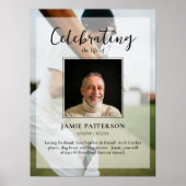 Cricketspeler viering van het leven foto rouwdiens poster (Voorkant)