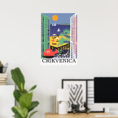Crikvenica, Joegoslavië, uitzicht raam Poster (Thuiskantoor)
