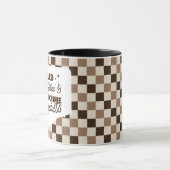 Crime et Coffee Bold Brown Checkered Mug (Centre)