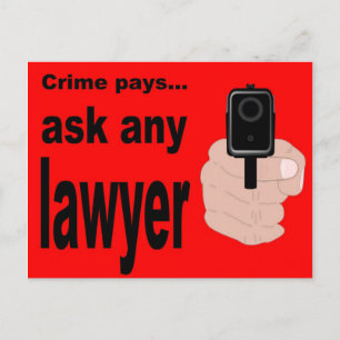 Crime Pays - vraag een advocaat. Briefkaart