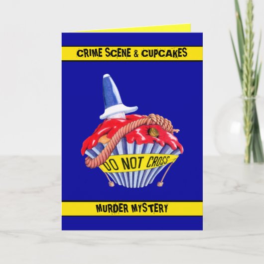 Crime Scene Cupcake Murder Mystery Invitation Card (Voorkant)