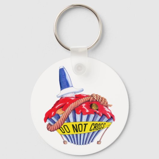 Crime Scene Cupcake Sleutelhanger (Voorkant)