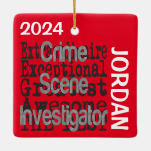 Crime Scene Investigator Extraordinaire CUSTOM Keramisch Ornament