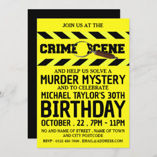 Crime Scene, Murder Mystery Birthday Party Kaart