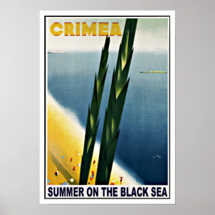 Crimea Russia Summer on the Black Sea Vintage Poster