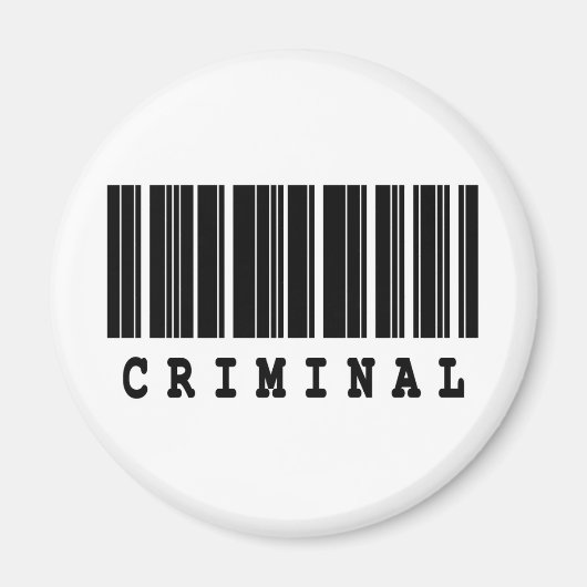 crimineel barcode ontwerp magneet (Voorkant)