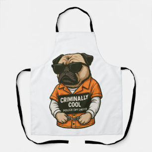 Crimineel Coole Pug � Grappig Mugshot Hond Design Schort