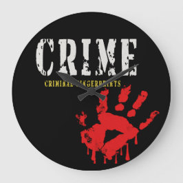 crimineel-criminele vingerafdrukken Wall Clock Grote Klok