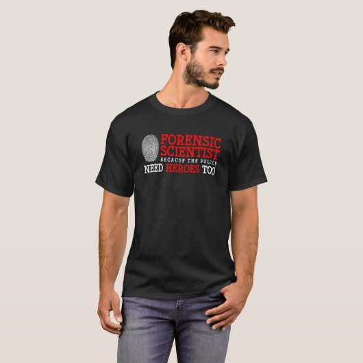 Criminologie Forensisch lijkschouwer en Forensisch T-shirt (Voorkant volledig)