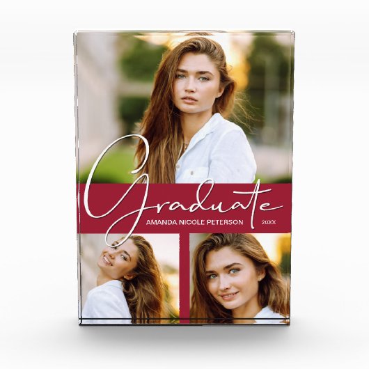 Crimson Afstuderen Collage Fotoblokken (Voorkant)