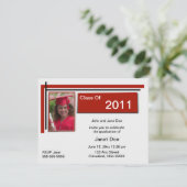 Crimson Afstuderen Foto Aankondiging (Staand voorkant)