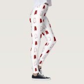 Crimson and White State of Alabama Pattern Leggings (Rechts)