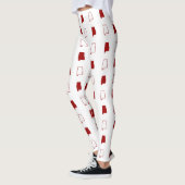Crimson and White State of Alabama Pattern Leggings (Links)