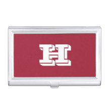 Crimson and White Varsity Letter Block Monogram