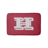Crimson and White Varsity Letter Style Monogram Badmat (Voorkant)