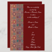 Crimson avec Faire-part de mariage Tatreez couleur (Devant / Derrière)