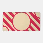 Crimson & Beige Diagonal Circle Mat – Customizable (Voorkant)