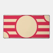 Crimson & Beige Sunburst Desk Mat – Customizable (Recto)