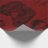 Crimson & Black Skeletons Anatomie Cadeaupapier (Hoek)