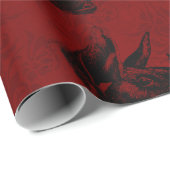 Crimson & Black Vampyre Bats Cadeaupapier (Rol Hoek)