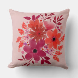Crimson Bloom Bouquet Pillow Kussen