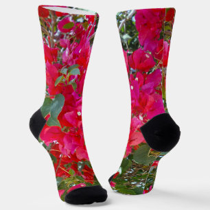 Crimson Blossoms: Dans van de rode bougainvilleas Sokken