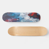 Crimson Blue Vapor Abstract Skateboard (Horz)
