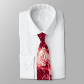 Crimson & Blush Naadloos Rozenpatroon Stropdas (Gebonden)