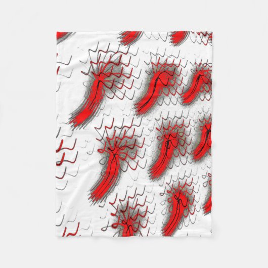 Crimson Brushwave Fleece Blanket Deken (Voorkant)