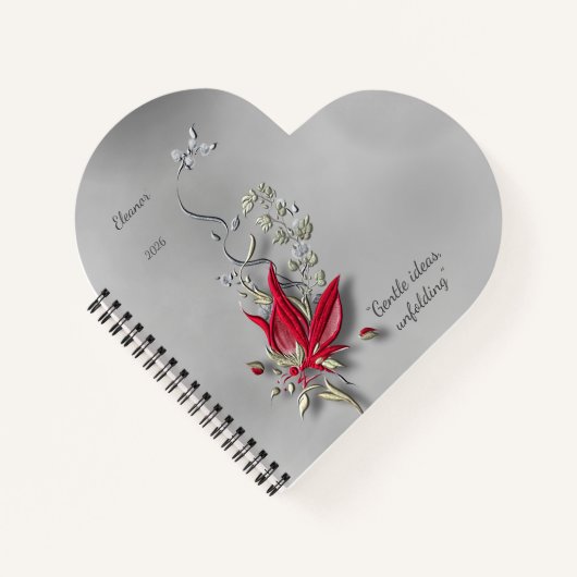 Crimson Butterfly Bloom spiral notebook Notitieboek (Voorkant)