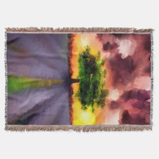 Crimson Clouds Throw Blanket Deken (Voorkant)