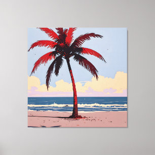 Crimson Coastline Canvas Afdruk