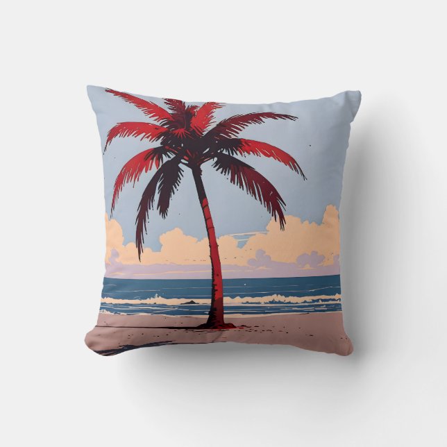 Crimson Coastline Kussen (Voorkant)