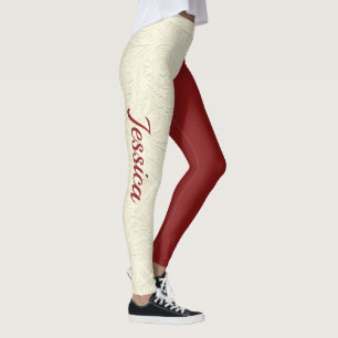 Crimson Cream School COLORS Cheerleader Leggings