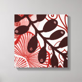 Crimson Currents – Modern Abstract Botanical Art Canvas Afdruk (Voorkant)