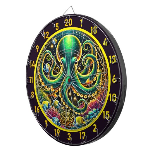 Crimson Depths Octopus Dartboard Dartbord (Voorkant Rechts)